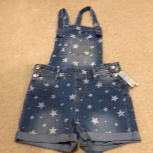 Denim short overalls